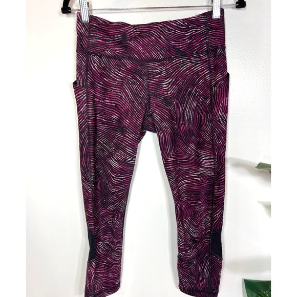 Lululemon Pace Rival Seawheeze Plum Black Legging Gym Yoga Barre Travel 6 /Small - Picture 1 of 6